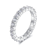 Stunning 18KGP Moissanite Diamonds Full Eternity Rings for Women - Wedding Engagement Silver Jewellery - The Jewellery Supermarket