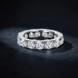 Delightful D VVS1 Moissanite Diamonds Eternity Rings for Women -  Wedding Engagement Silver Fine Jewellery - The Jewellery Supermarket