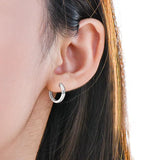 New Design 14KGP Moissanite Diamonds Hoop Earrings 2.0mm VVS1 Fine Jewellery - Silver Earrings for Women Men - The Jewellery Supermarket