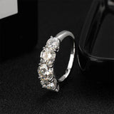 Dazzling 5 Stones 3.6CT D Colour Moissanite Eternity Rings for Women, Wedding Engagement Fine Jewellery - The Jewellery Supermarket