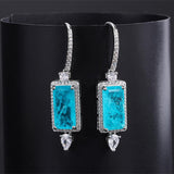 Vintage Paraiba Tourmaline Gemstone Pendant Necklace Drop Earrings for Women - Fine fashion Jewelry Sets - The Jewellery Supermarket