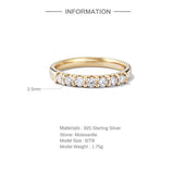 Delicate 18KGP 2.5mm Moissanite Diamonds Eternity Bubble Rings For Women, Wedding Engagement Jewellery - The Jewellery Supermarket