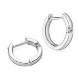New Design 14KGP Moissanite Diamonds Hoop Earrings 2.0mm VVS1 Fine Jewellery - Silver Earrings for Women Men - The Jewellery Supermarket