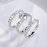Dazzling 2CT 3-in-1 VVS D Colour Moissanite Diamonds Detachable Stacking Ring Sets Silver Wedding Party Fine Jewellery