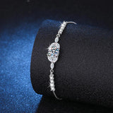 Superb Certified 1CT Moissanite Diamonds Bracelets for Women - Silver Diamond Link Bracelets Fine Jewellery