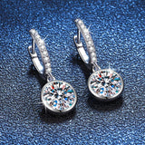 Sparkling Pt950 Platinum Plated D Colour 1/2 Carat Moissanite Diamonds Bubble Earrings Silver Fine Jewellery - The Jewellery Supermarket