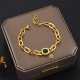 316L Stainless Steel Fashion Link Chain Bangle Charm Bracelets for Women - Exquisite Gold Colour Jewellery - The Jewellery Supermarket
