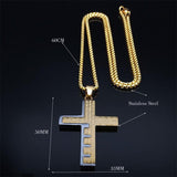 Cross Christian Church Prayer Necklace - Stainless Steel Gold Colour Bible Amulet Necklaces Jewellery - The Jewellery Supermarket