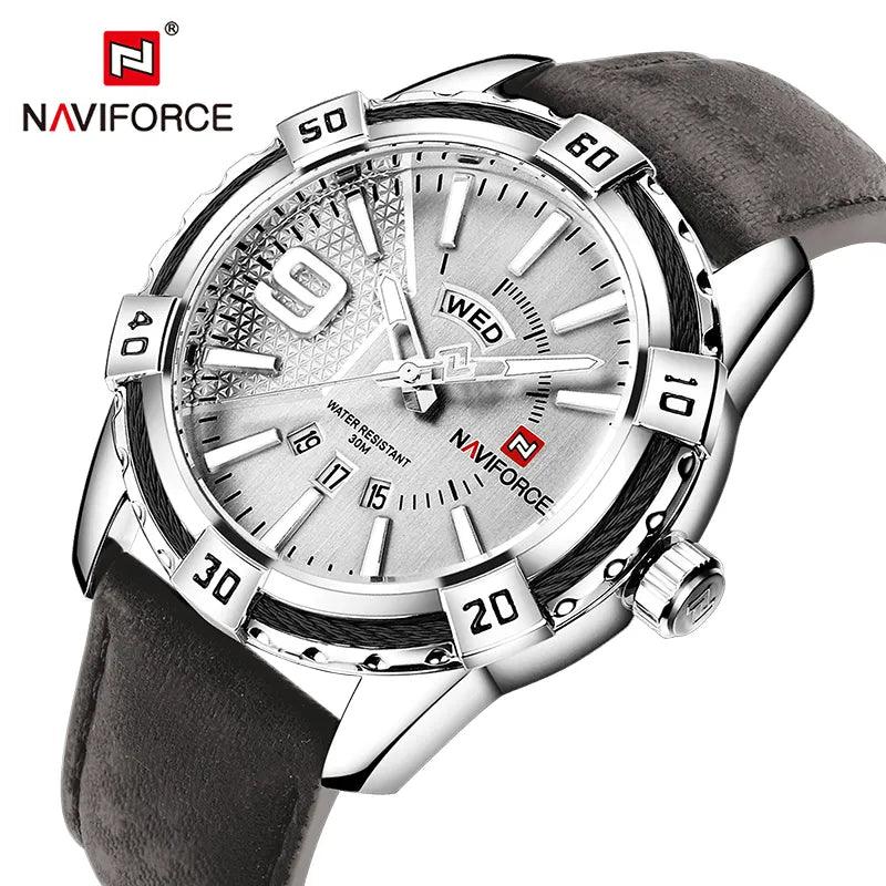 New Luxury Brand Military Sports Luminous Day and Date Display Leather Waterproof Men Quartz Wrist Watches - The Jewellery Supermarket