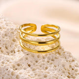 New In Stainless Steel 14K Gold Colour Rings For Women and Girls - Ideal Trendy Fashion Rings, Ideal Gifts - The Jewellery Supermarket