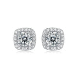 Sparkling D Colour VVS1 Moissanite Diamonds Lab Created Stud Earrings - Silver Fine Jewellery with GRA Certificate