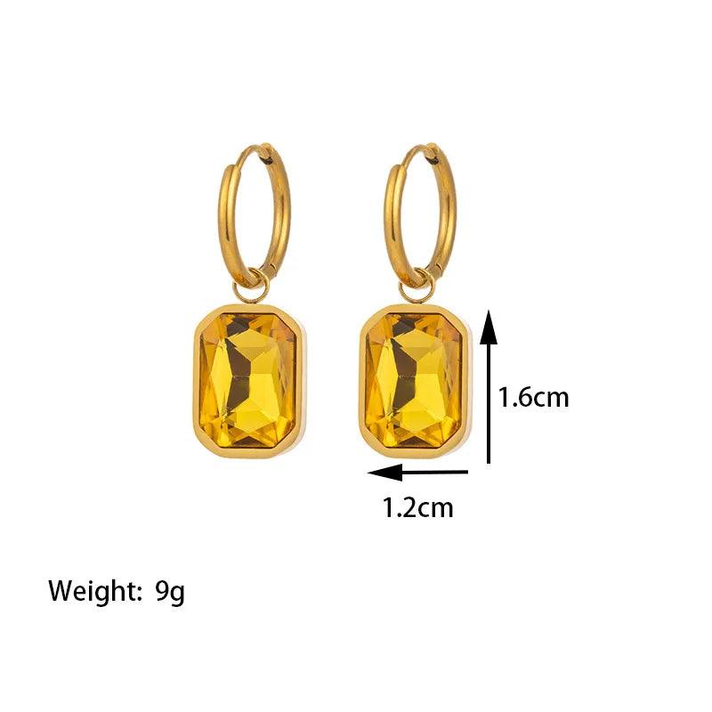 New 316L Stainless Steel Gold Plated Trendy Charming Zirconia Crystals Hoop Earrings For Women Girls - Ideal Gifts - The Jewellery Supermarket