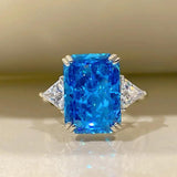 Superb High Quality AAAAA High Carbon Square Radiant Cut Green Blue Yellow Diamond Rings -  Fine Jewellery
