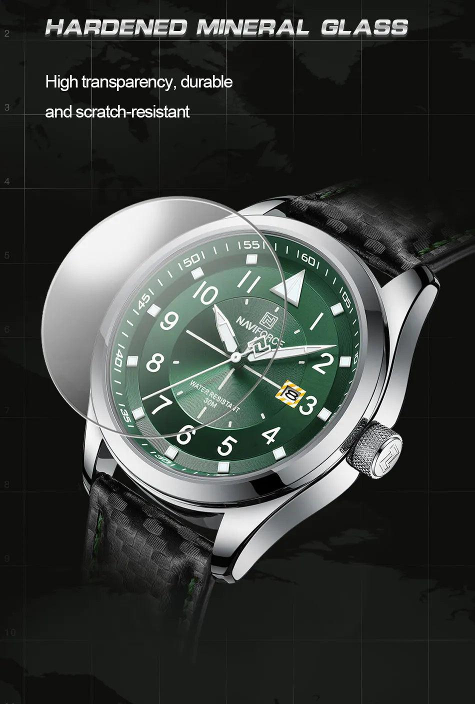 Top Brand Business Luminous Waterproof  Leather Strap Men's Quartz Watches Wristwatches for Men - The Jewellery Supermarket