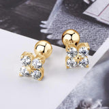 Stunning 18k Yellow Rose White Gold Plated Four Leaf Clover Moissanite Diamonds Silver Earrings Fine Jewellery - The Jewellery Supermarket