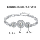 Superb 2 Carat Total Real Moissanite Diamonds Tennis Chain Bracelet for Women - Silver Sparkling Fine Jewellery - The Jewellery Supermarket