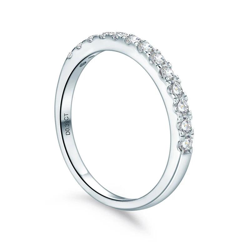 Adorable Pave Setting Half Eternity Moissanite Diamond Rings - Wedding Engagement Fine Bague Jewellery - The Jewellery Supermarket