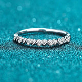 Charming 0.056ct Moissanite Diamonds Twisted Eternity Rings for Women -   Silver Stackable Engagement Promise Rings