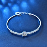 Terrific 0.5 Carat Real Brilliant Moissanite Diamonds Bracelet - 925 Sterling Silver Cuff Bracelet Jewellery