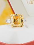 Fashionable Asscher Cut Pagoda High Quality AAAAA High Carbon Diamond Ring Set with Versatile Elegant Fine Jewellery