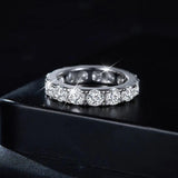 Delightful D VVS1 Moissanite Diamonds Eternity Rings for Women -  Wedding Engagement Silver Fine Jewellery - The Jewellery Supermarket
