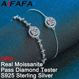 Charming Round/ Star Moon 1 Carat Brilliant Moissanite Diamonds Bracelets for Women - Hand Chain Fine Jewellery - The Jewellery Supermarket