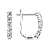 Superb Round Cut D Colour VVS1 Moissanite Diamonds U Shape Hoop Earrings For Women Silver Fine Jewellery