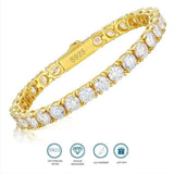 Amazing Genuine Moissanite Diamonds Tennis Bracelets -18K Gold Plated Silver Engagement Wedding Jewellery - The Jewellery Supermarket