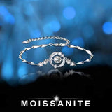 Super Trendy 0.5ct D Colour Moissanite Diamonds Feather Bracelet for Women 18K White Gold Plated Fine Jewellery - The Jewellery Supermarket