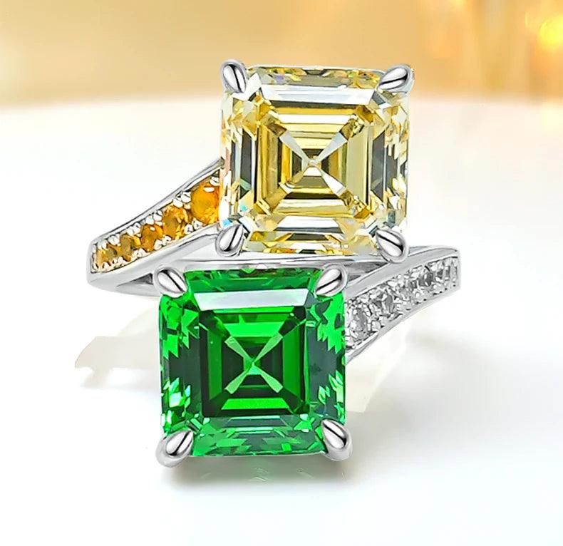 New Personalized Double Stone Style Inlaid with Asscher Cut Pagoda High Quality AAAAA High Carbon Diamond Jewellery - The Jewellery Supermarket