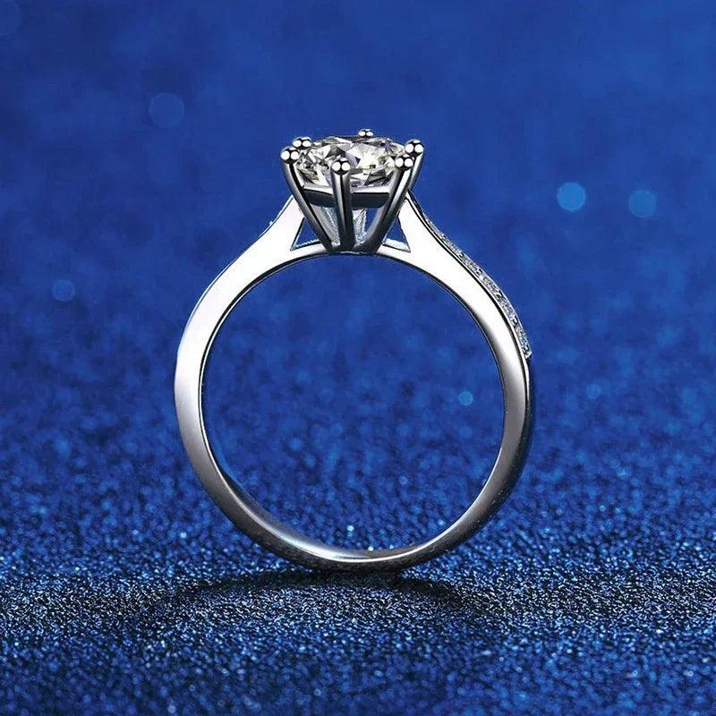 Fabulous Real 3 Carat Moissanite 925 Sterling Silver Round Brilliant Lab Diamond Wedding Engagement Rings - The Jewellery Supermarket