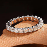 Radiant D Colour VVS1 18KGP Moissanite Diamonds Eternity Rings for Women -  Engagement Wedding Silver Jewellery