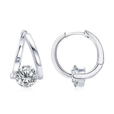 New Trend Twisted Hoops Real 1.0ct D Colour Moissanite Diamonds Earrings for Women Silver Huggie Fine Jewellery - The Jewellery Supermarket