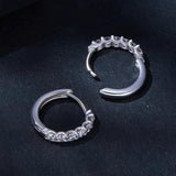 Sparkling Round Hoop 3.5mm VVVS1 D Colour Moissanite Diamonds Earrings Silver Wedding Fine Jewellery Gift - The Jewellery Supermarket