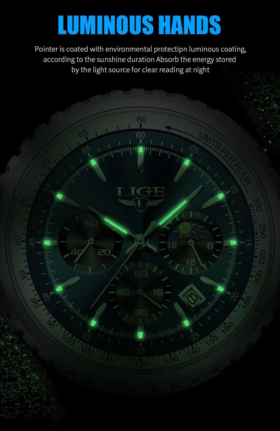New Arrival Top Brand Luxury Quartz Waterproof Luminous Dial Date Chronograph Sports Wristwatches - The Jewellery Supermarket