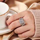 Amazing Marquise or Emerald Cut AAAAA Quality High Carbon Lab Created Diamond Luxury Ring Sets for Women - The Jewellery Supermarket
