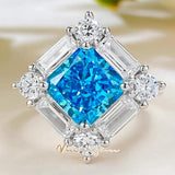 Excellent Crushed Ice Cut Aquamarine High Quality AAAAA High Carbon Diamonds for Women Ring - Fine Jewellery - The Jewellery Supermarket