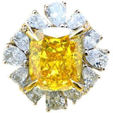 Sensational High Setting Citrine Amethyst Lab Created Gemstones inlaid with High Quality AAAAA High Carbon Diamonds