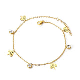 Dainty Gold Colour Stainless Steel Charm Bracelets - Crystal Evil Eyes Tree of Life Hamsa Hand Elephant Chain