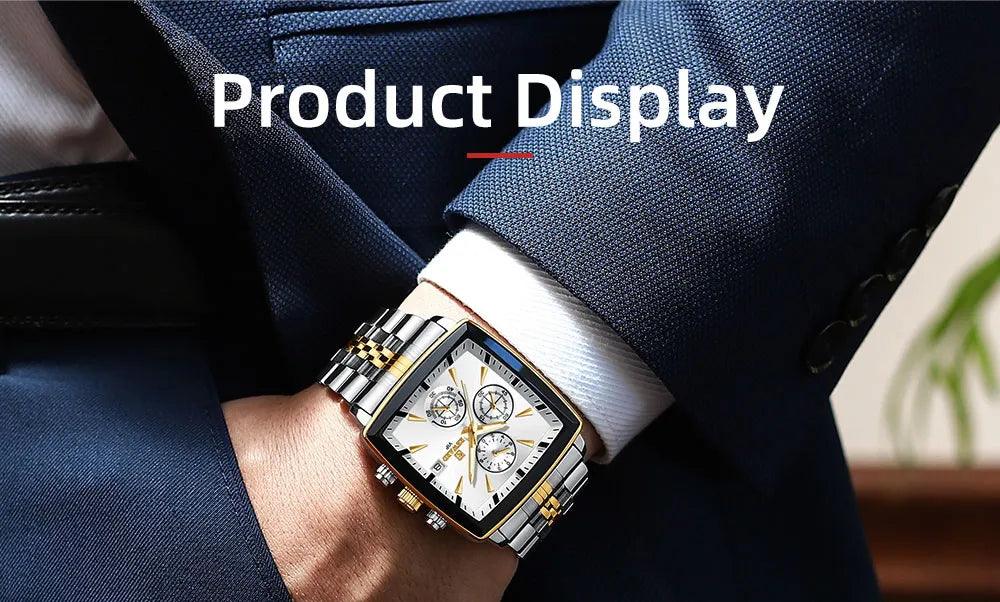 Top Brand Waterproof Luminous Stainless Steel Chronograph Date Stopwatch Sport Watches for Men - The Jewellery Supermarket