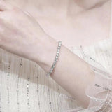 Sparkling 0.1ct 3mm D VVS1 Moissanite Diamonds Bracelet with GRA -  Sterling Silver Wedding Party Fine Jewellery - The Jewellery Supermarket