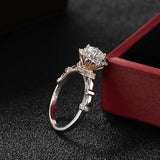Rose Flower Design 18KGP 1CT D Colour Moissanite Diamond Solitaire Engagement Wedding Fine Jewellery Ring - The Jewellery Supermarket
