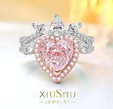 Luxury Lab Created Pink Diamond Ring Set with High Quality AAAAA High Carbon Diamonds, Elegant and Unique Jewellery - The Jewellery Supermarket