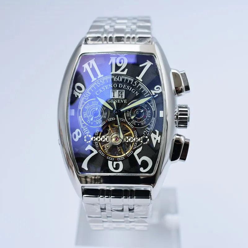 Top Luxury Brand Automatic Tonneau Stainless Steel Luminous Waterproof Men's Mechanical Wristwatches - The Jewellery Supermarket