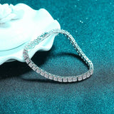 Splendid VVS1 D Colour Real Moissanite Diamonds Tennis Bracelets - Silver Diamond Fine Jewellery Bracelet - The Jewellery Supermarket