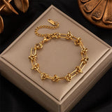 316L Stainless Steel Gold Colour Heart Butterfly Thick Bracelet For Women - High Quality Charming Jewellery - The Jewellery Supermarket