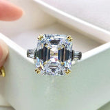 Luxury Big Diamond High Quality AAAAA High Carbon Diamonds Engagement European and American Square Fine Jewellery - The Jewellery Supermarket