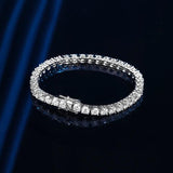 Real D Colour VVS1 Moissanite Diamonds Tennis Bracelets for Women Men - Silver Sparkling Jewellery with GRA - The Jewellery Supermarket