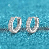 Outstanding D Color VVS1 0.14ct Moissanite Diamonds Hoop Earrings Silver Wedding Gifts Fine Jewellery