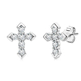 Arrow Cross Design VVS1 D Colour Moissanite Diamonds Earrings Trend Fashion Hip-Hop Silver Fine Jewellery